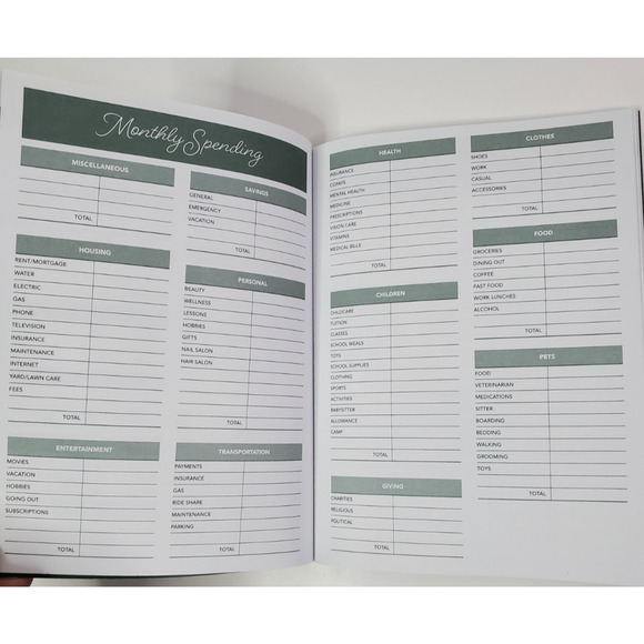 Pen + Gear Budget Planner 80 Sheets green monthly planner - Picture 6 of 9